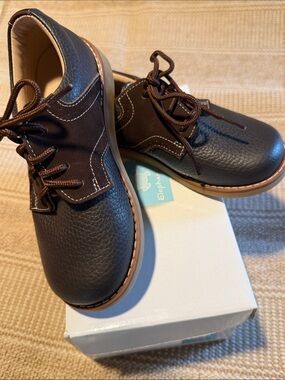 Elephantito Kids Brown Leather Lace-Up Shoes 11.5 ✏️ Back to School ✏️